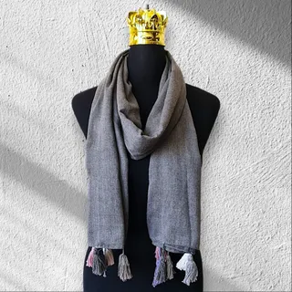 شال خاکستری ساده