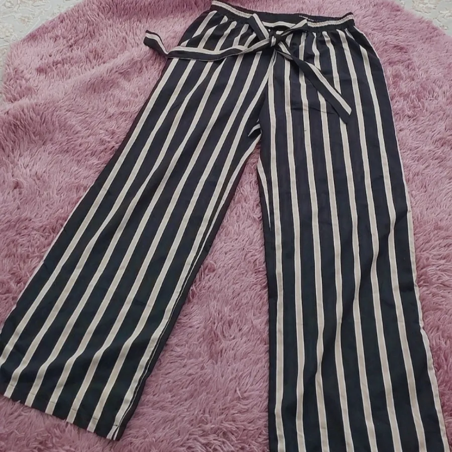 شلوار مشکی کرم لینن