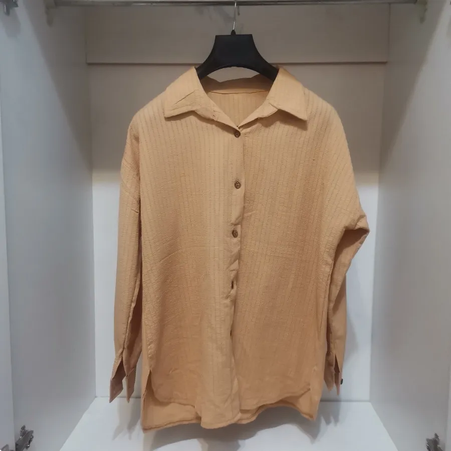 شومیز کرم هلویی مانتویی