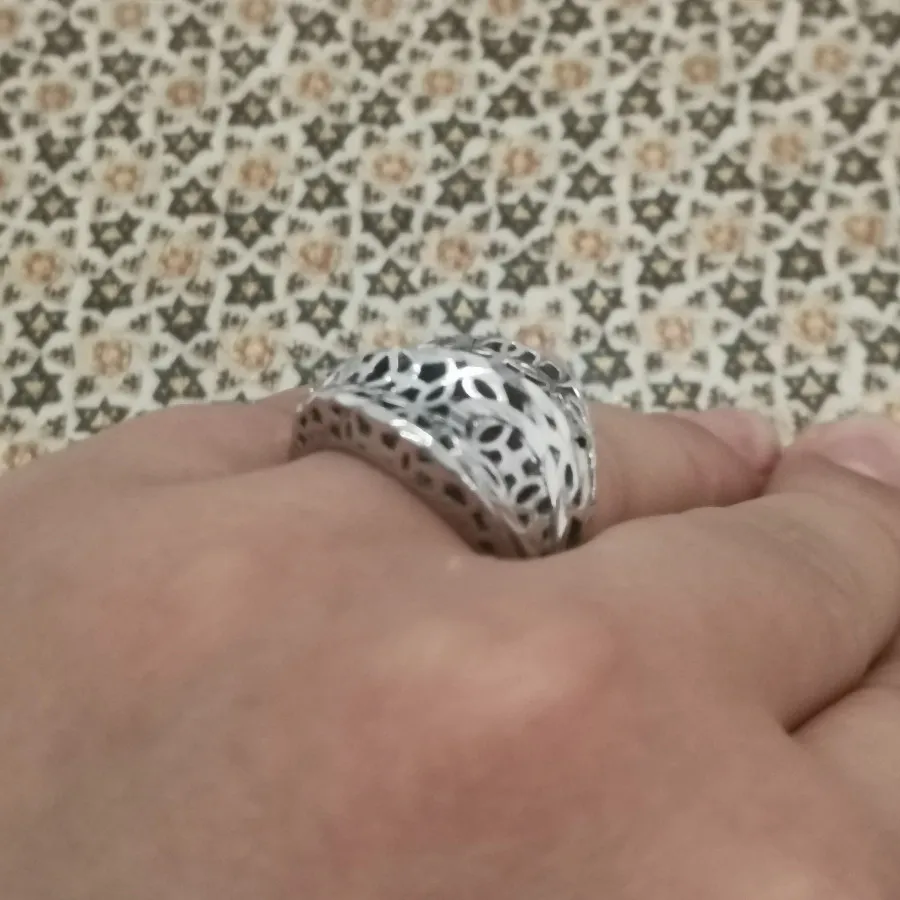 انگشتر نقره ای ثابت توری