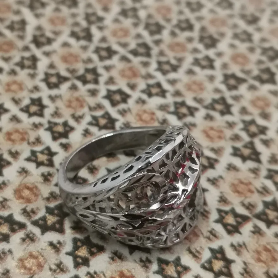 انگشتر نقره ای ثابت توری