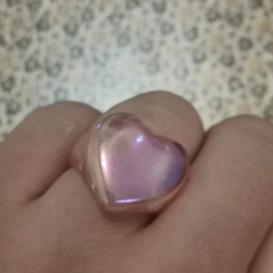انگشتر قلب صورتی نگین
