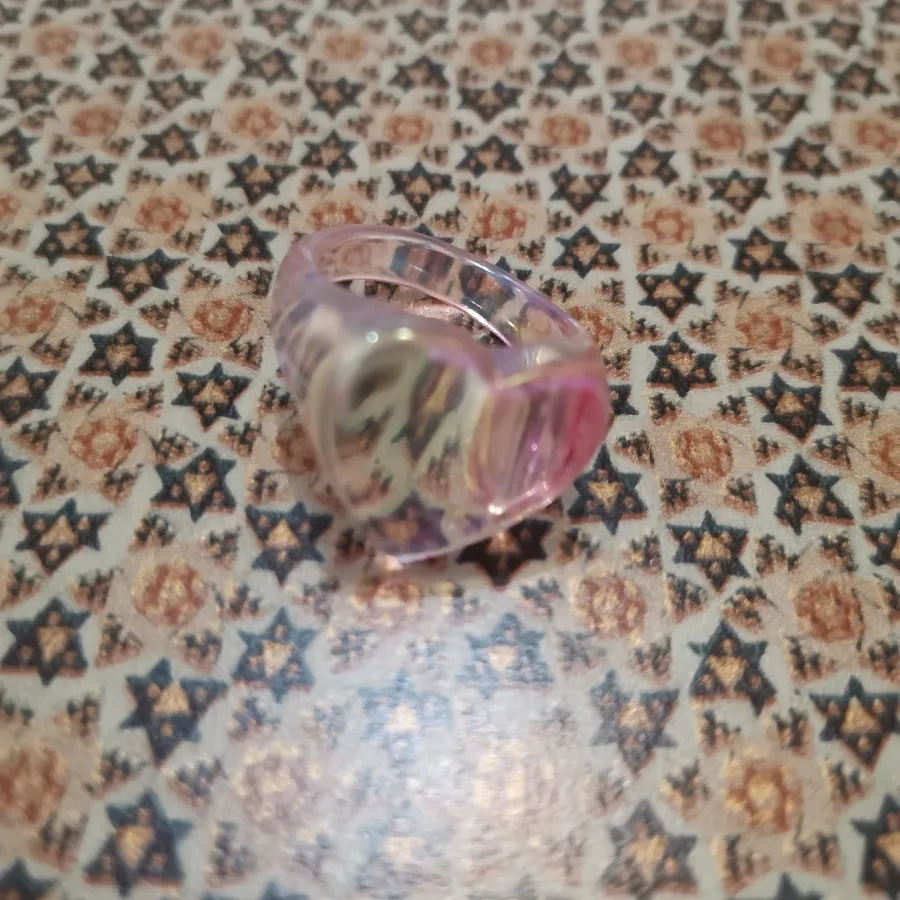 انگشتر قلب صورتی نگین