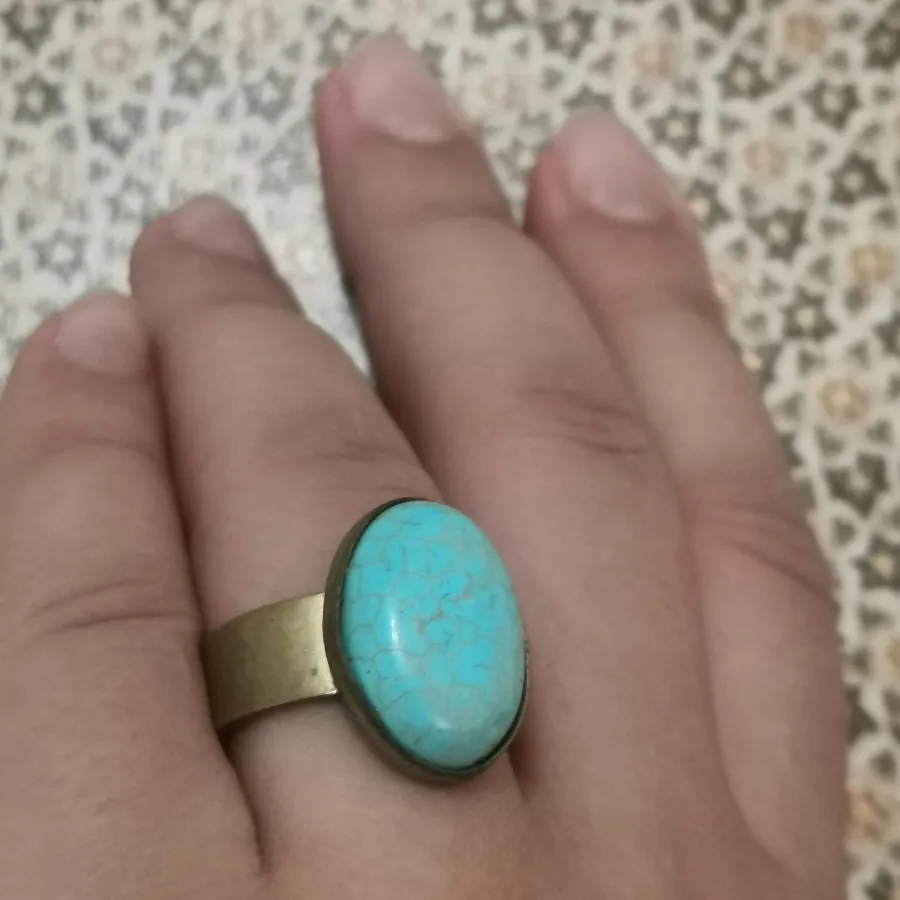 انگشتر نگین فیروزه ای برن
