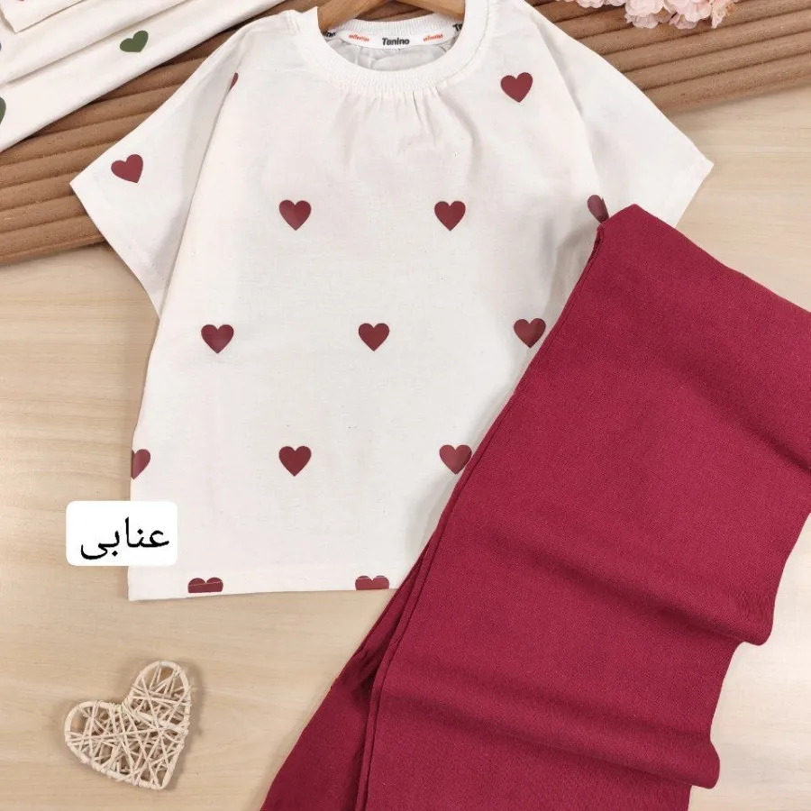 کراپ شلوار قلبی رنگی