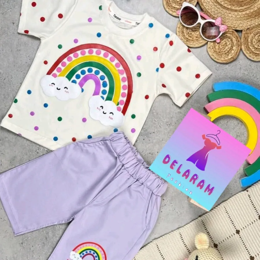 تیشرت شلوارک رنگین کمان