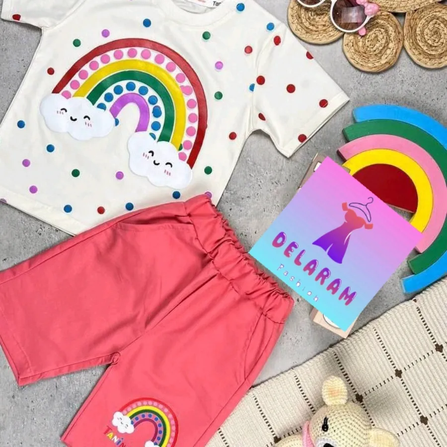 تیشرت شلوارک رنگین کمان