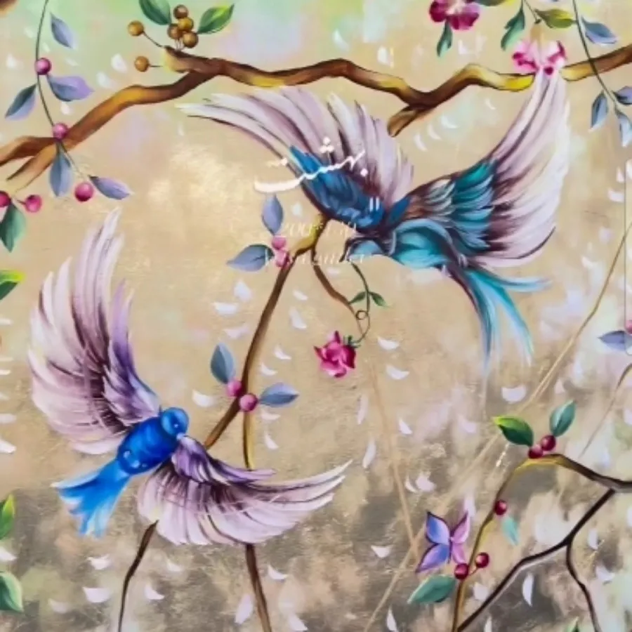 نقاشی رنگ روغن طرح بهشت