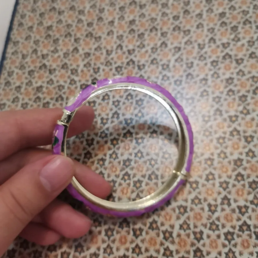 دستبند بنگل بنفش طلایی