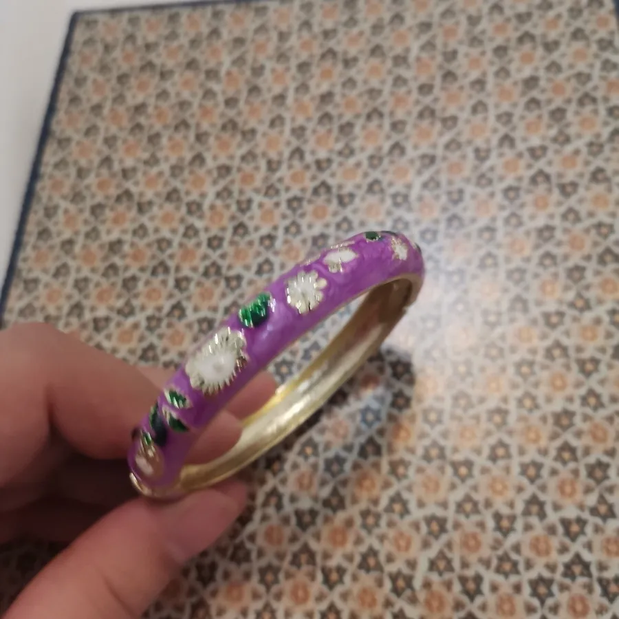 دستبند بنگل بنفش طلایی