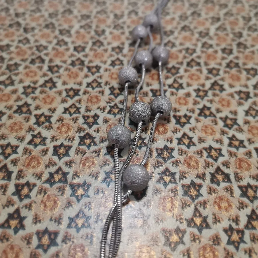 دستبند نقره ای مهره