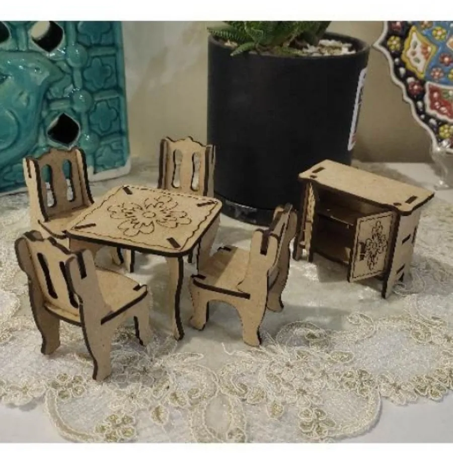 ست چوبی دکوری نهارخوری