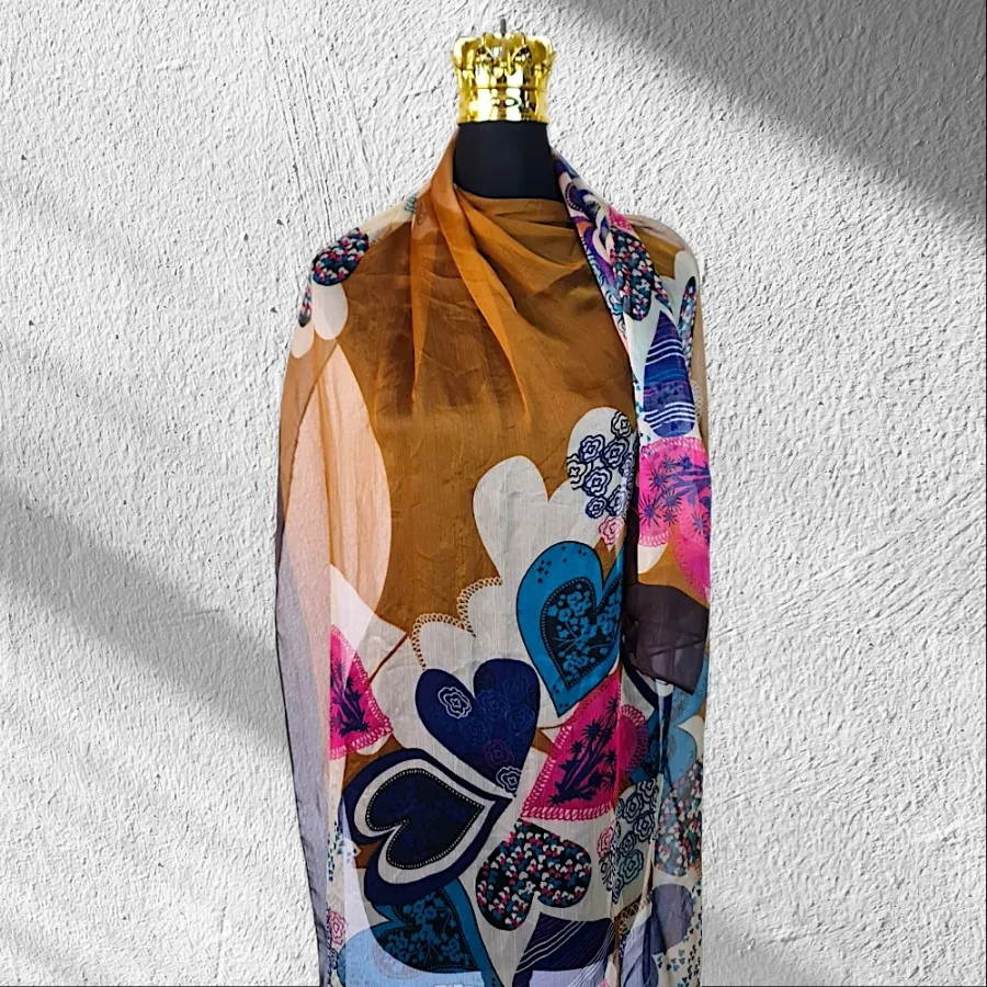 شال حریر رنگارنگ