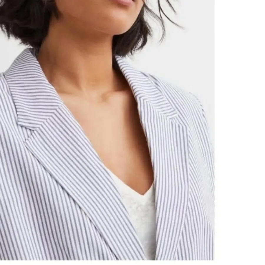 کت زارا سفید راه راه