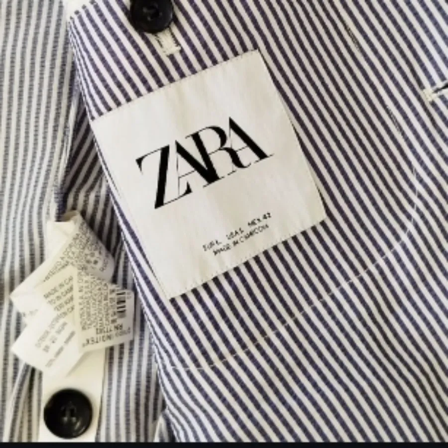 کت زارا سفید راه راه