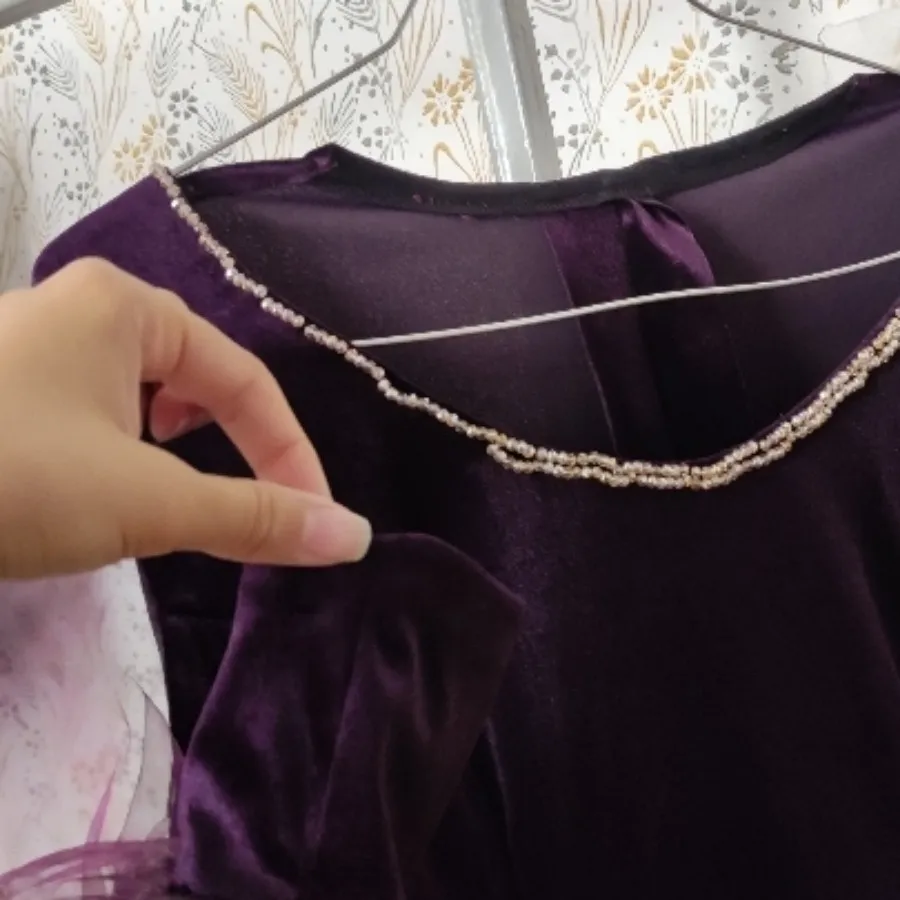 تونیک مخمل بنفش سایز 48