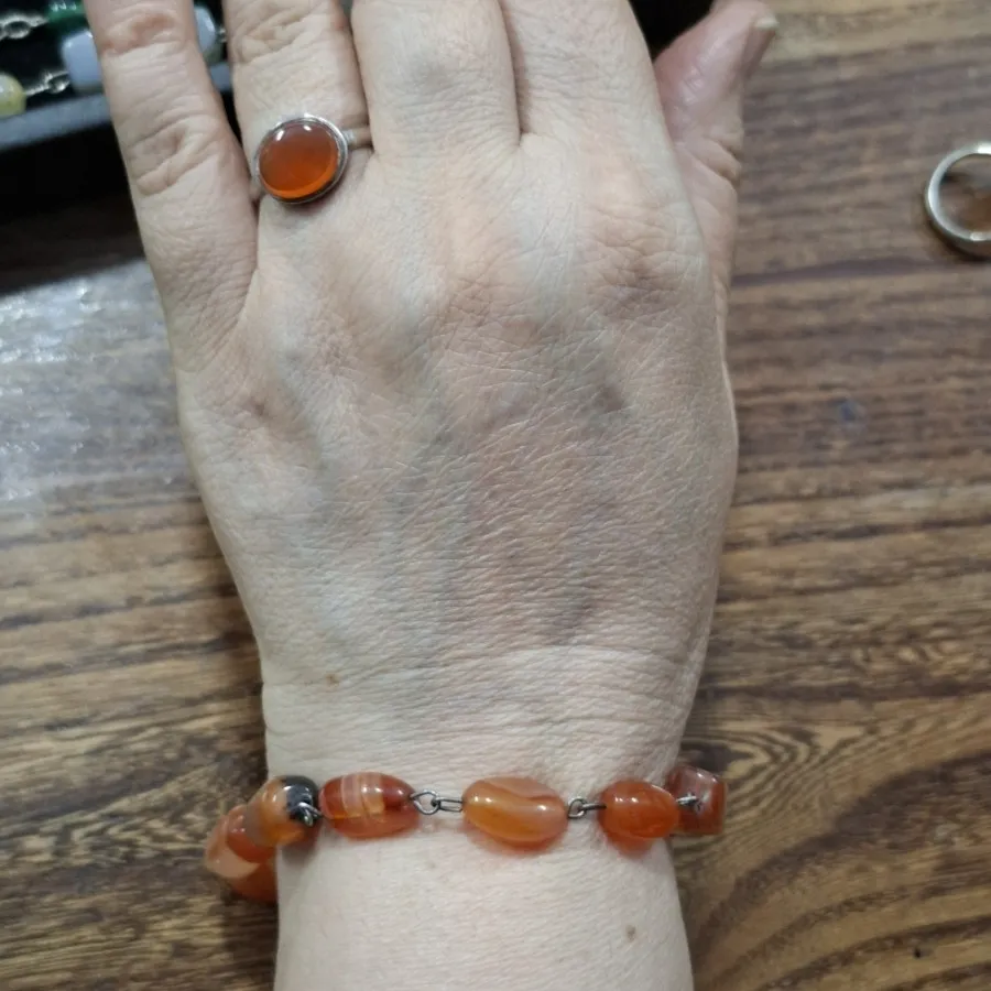 دستبد سنگ و نقره