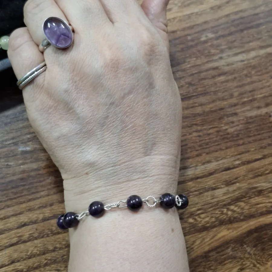 دستبد سنگ و نقره