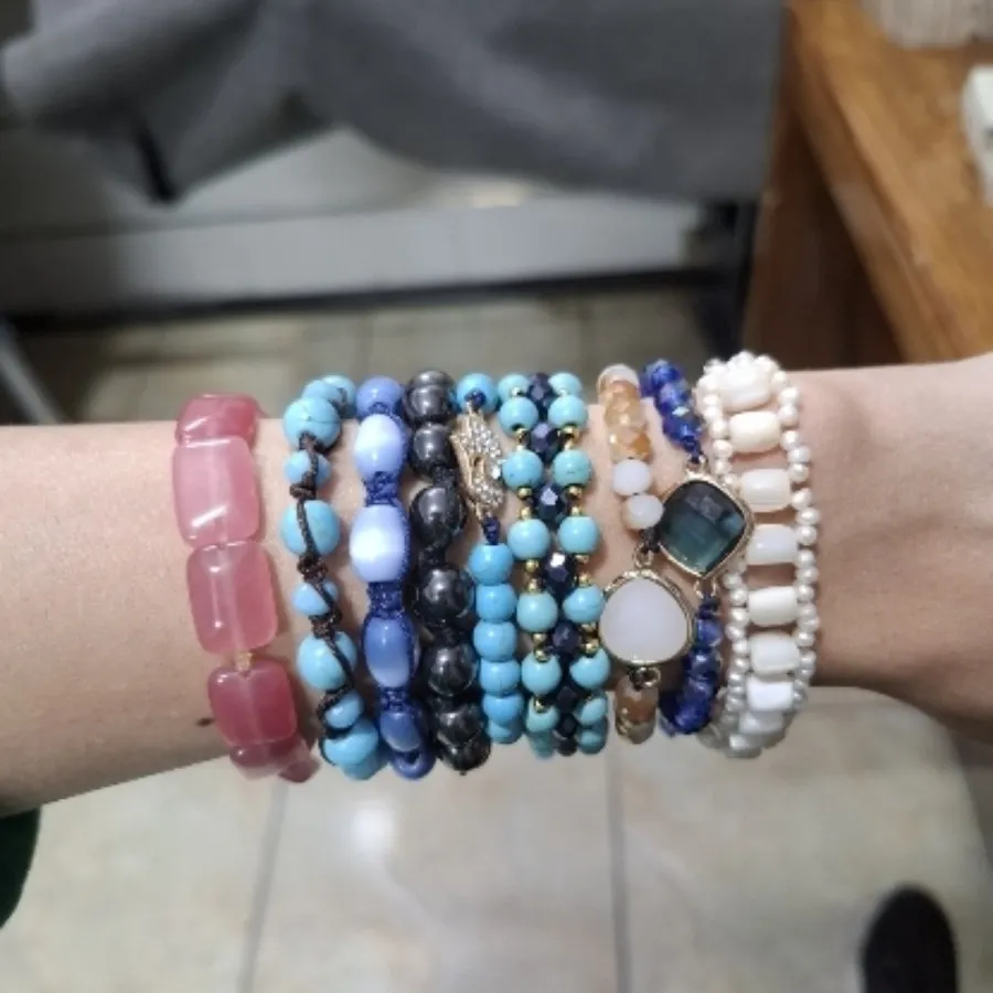 دستبند مهره و سنگ