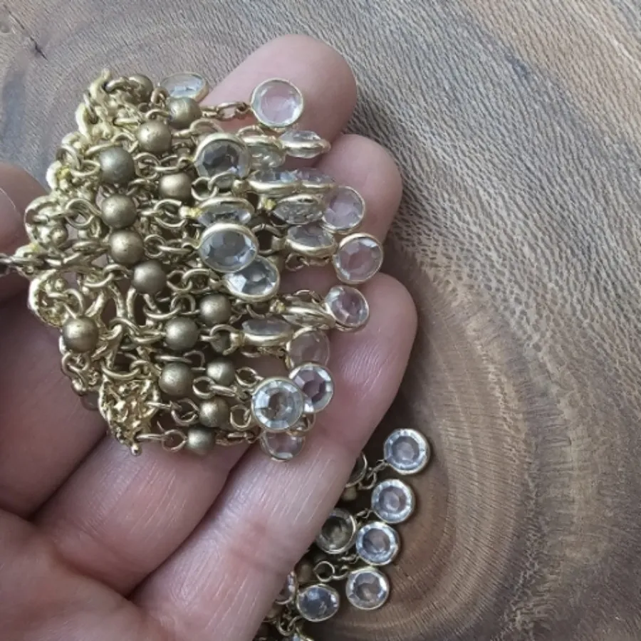 گوشواره برنج و کریستال