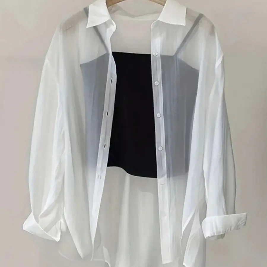 شومیز حریر سفید فری سایز