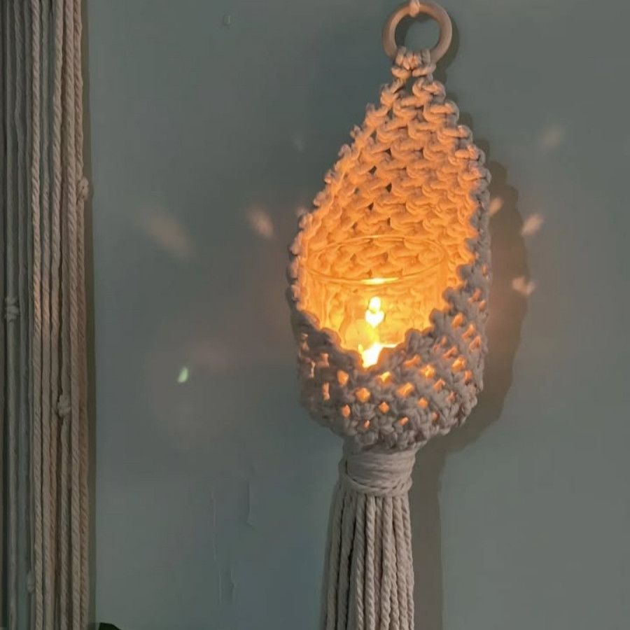 آویز گل لونه ای مکرومه
