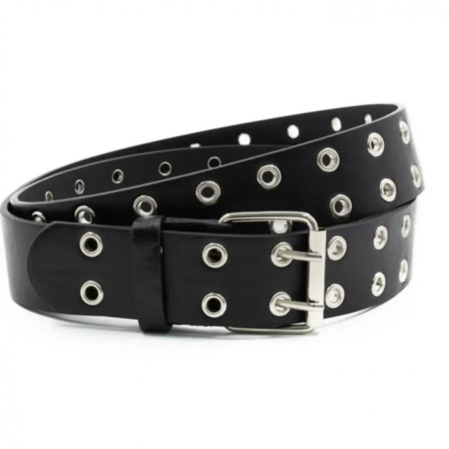 کمربند دوپانچ مشکی چرم