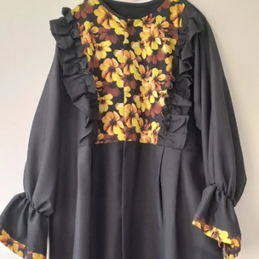 مانتو مشکی مزون دوز