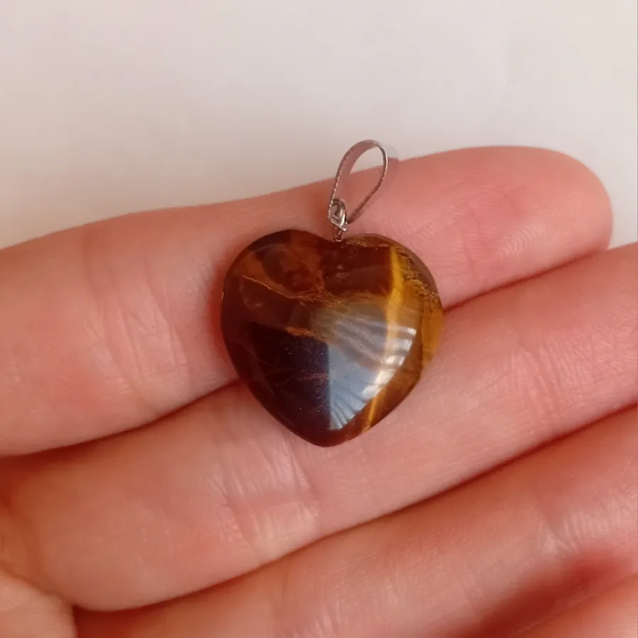 آویز سنگ چشم ببر قلبی اصل