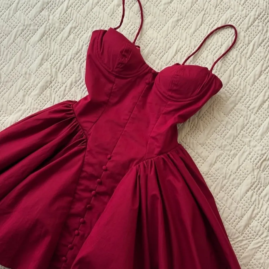 پیراهن مجلسی قرمز عروسکی