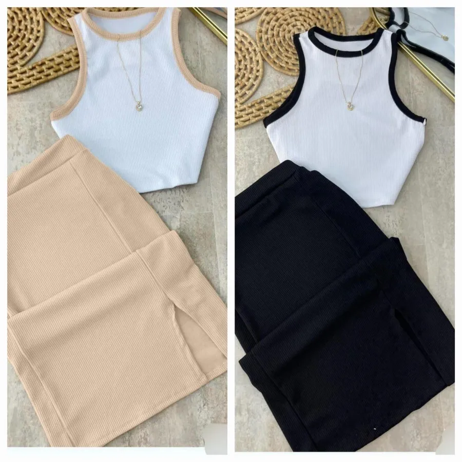 ست کراپ و دامن