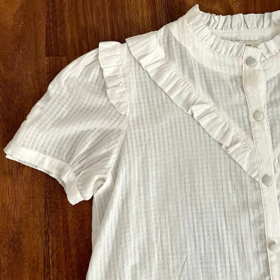 بلوز دکمه دار نخی