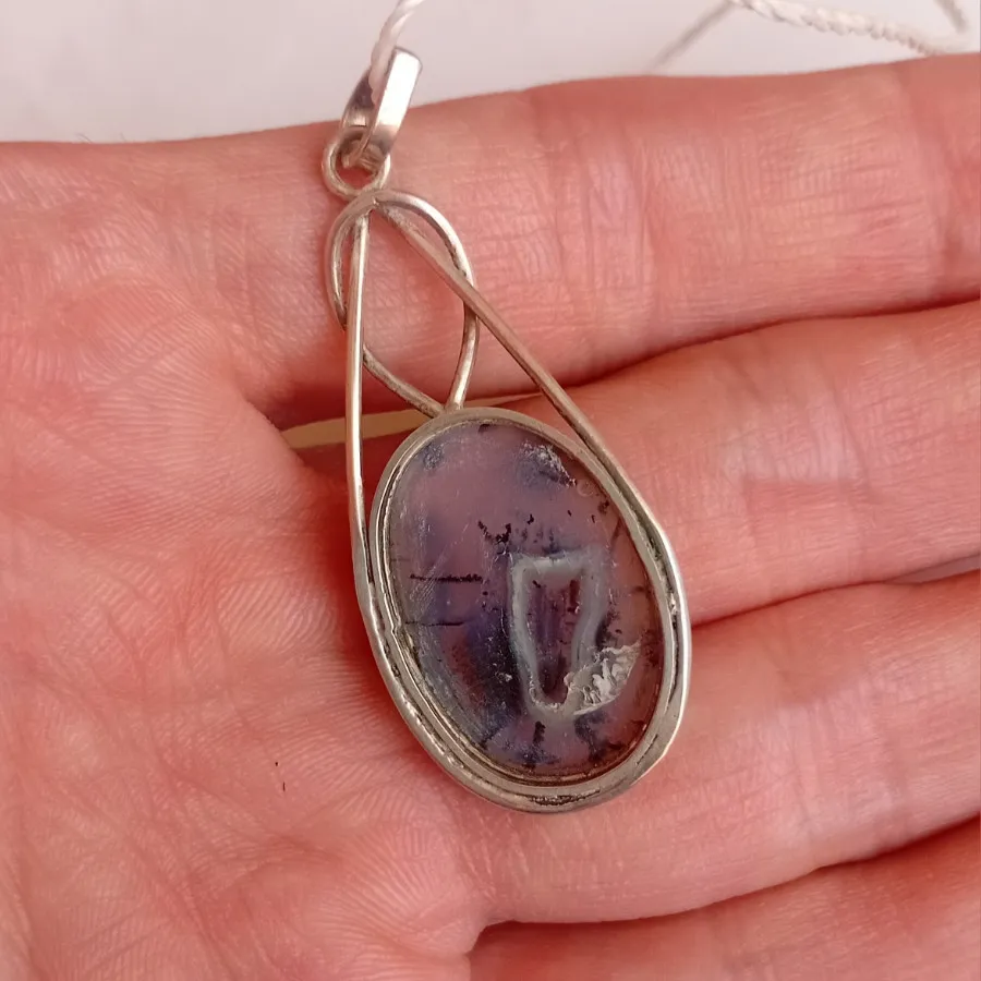 گردنبند نقره دست‌ساز عقیق