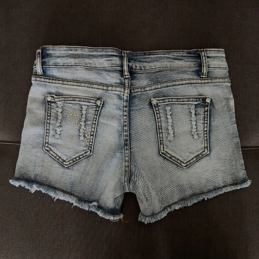 شلوارک لی کشی آبی یخی