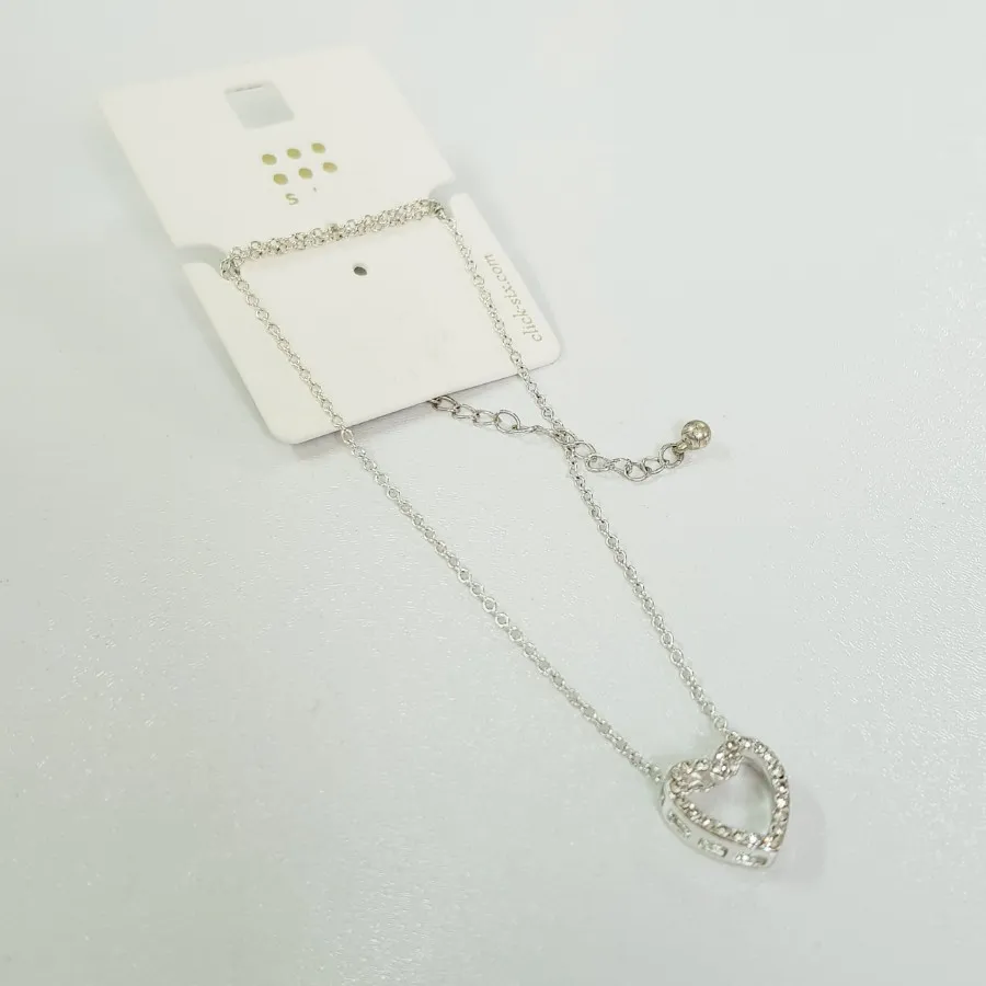 گردنبند قلب نقره ای 3بعدی