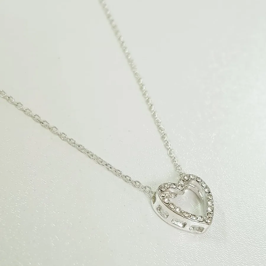 گردنبند قلب نقره ای 3بعدی