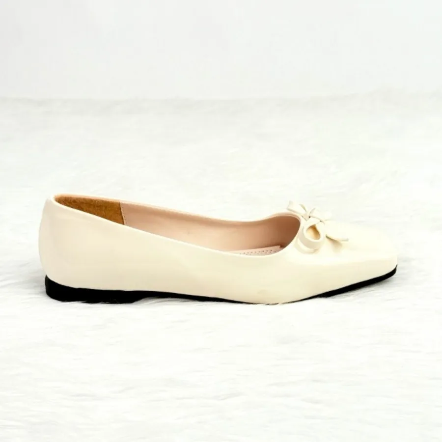 کفش تخت پاپیونی ترند کرم