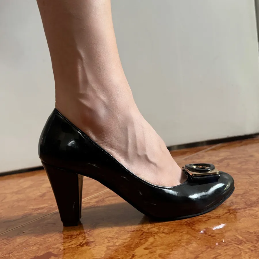 کفش ورنی پاشنه بلند مشکی