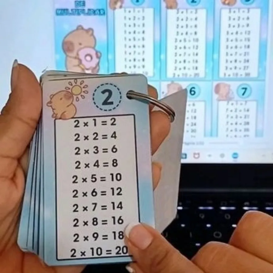 فلش کارت جدول ضرب پرسی