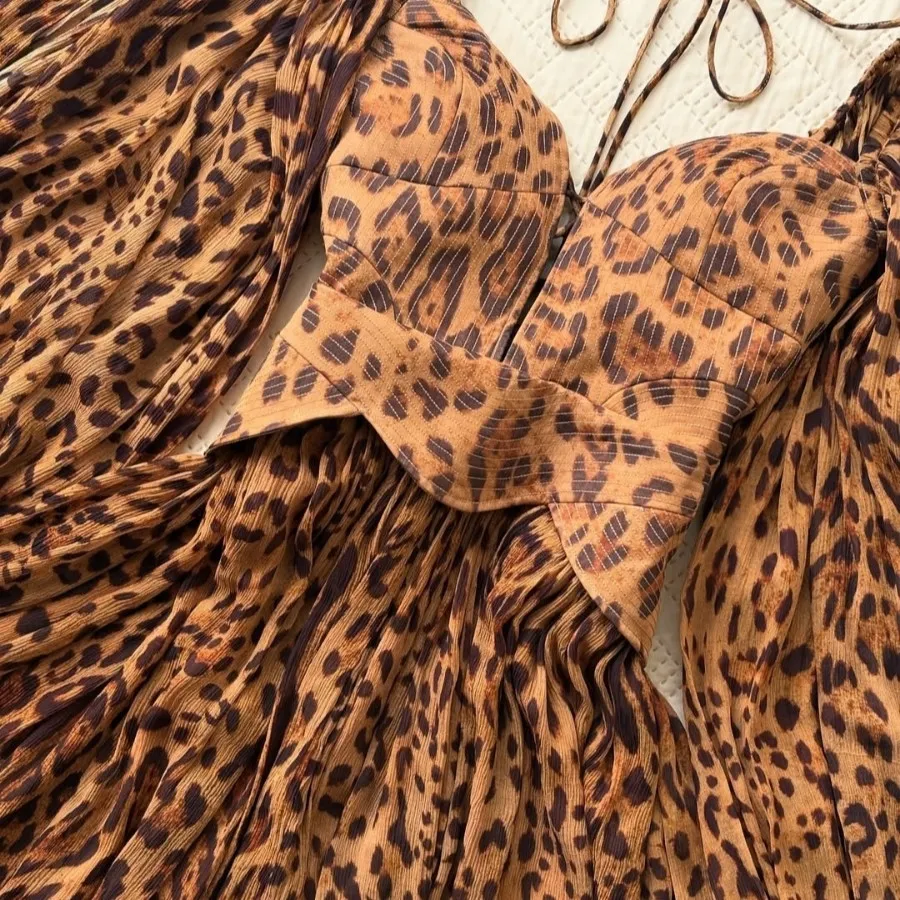 پیراهن عروسکی پلنگی کوتاه