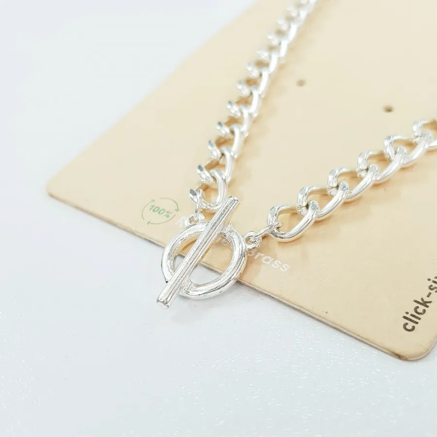 گلوبند زنجیر درشت نقره ای