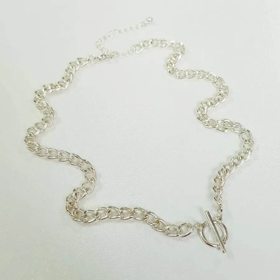 گلوبند زنجیر درشت نقره ای