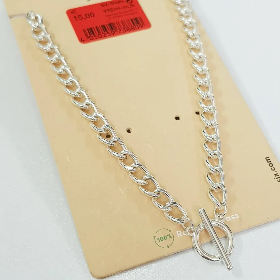 گلوبند زنجیر درشت نقره ای