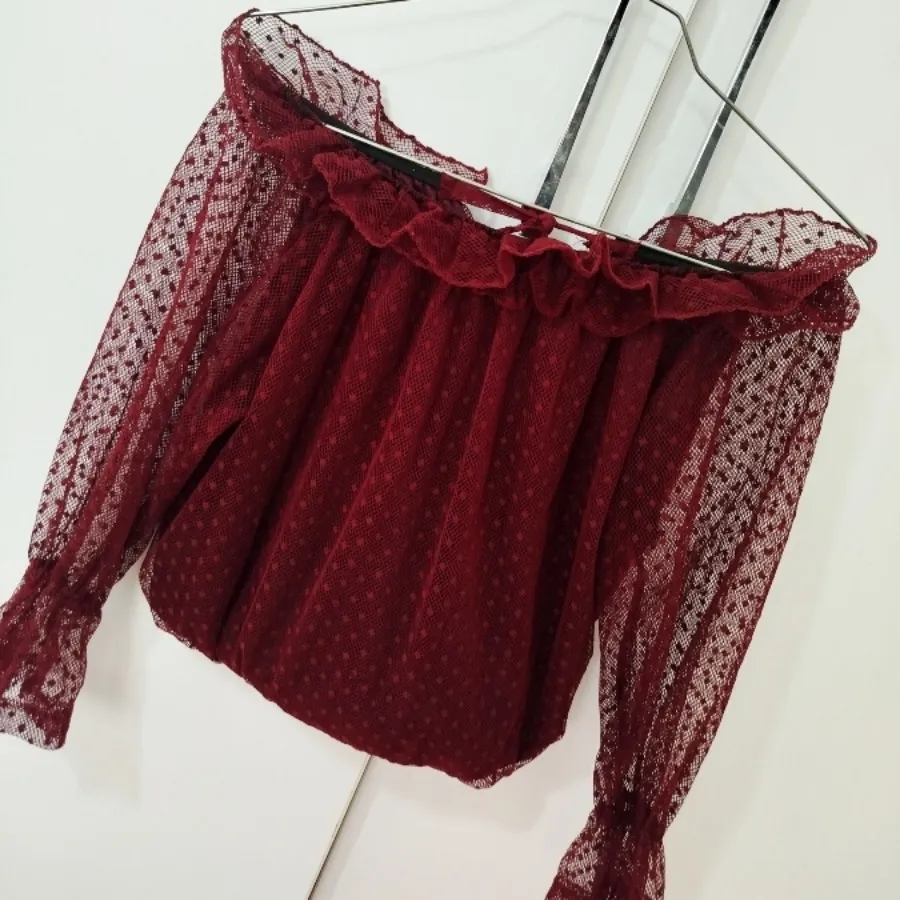 شومیز زرشکی گیپور