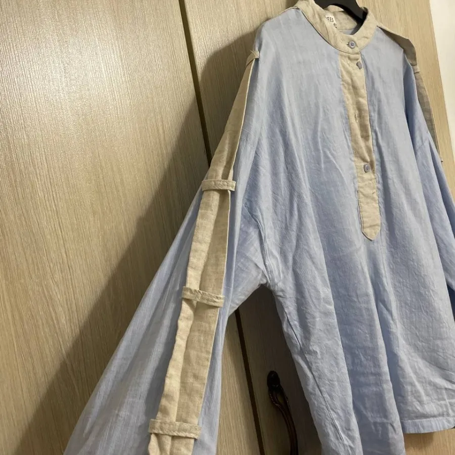 شومیز آبی لینن