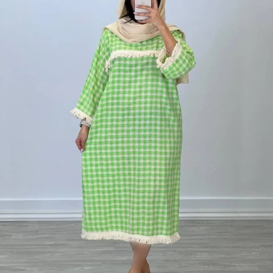 پیراهن نخی بلند