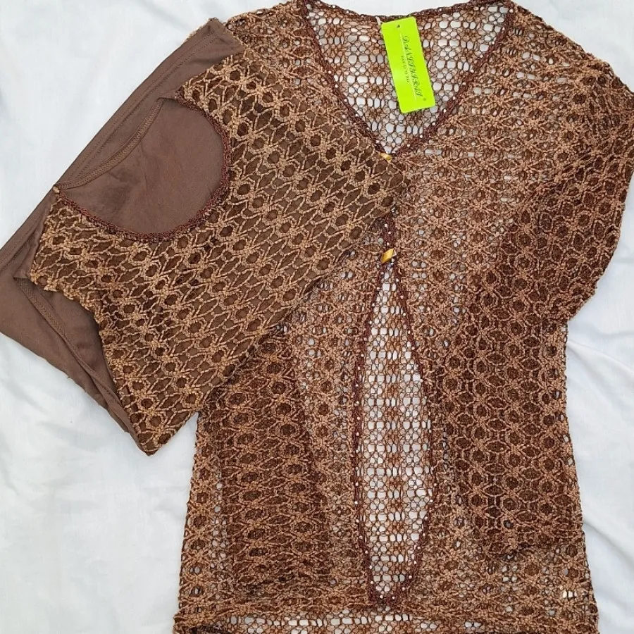 بلوز گیپور با تاپ زیرش