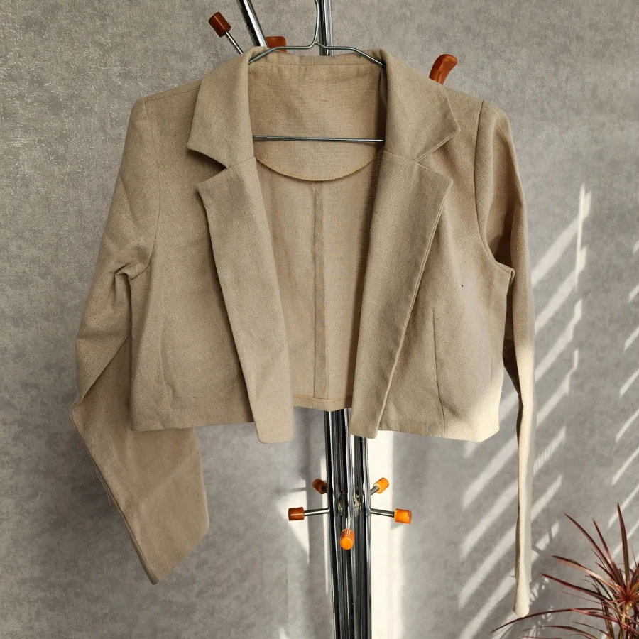 ست پیراهن بلند با کت کراپ