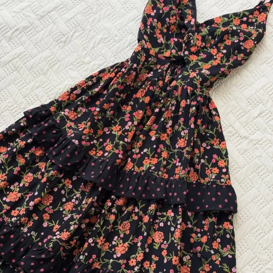 پیراهن گل گلی ساحلی بلند