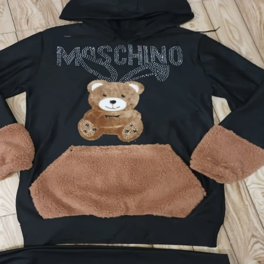 هودی شلوار بلند مشکی براق